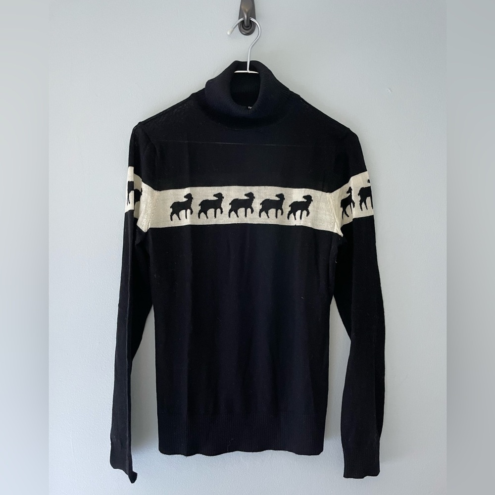 L.A.M.B. By Gwen Stefani Lamb turtleneck sweater black and white Size Large L